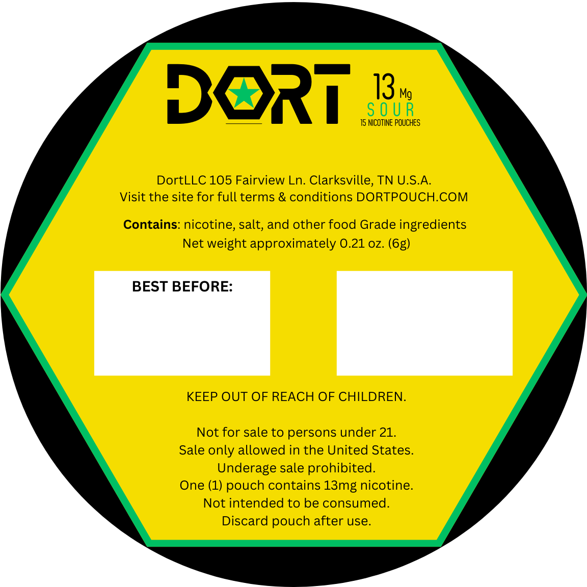 DORT 13mg Sour Nicotine Pouches