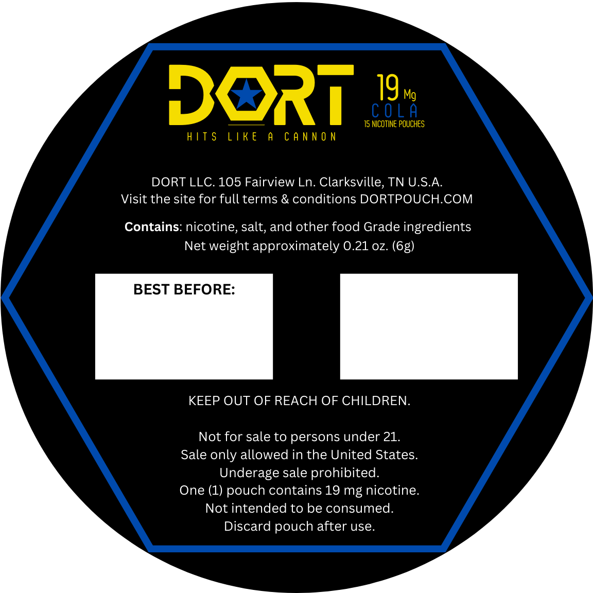 DORT 19mg Cola Nicotine Pouches