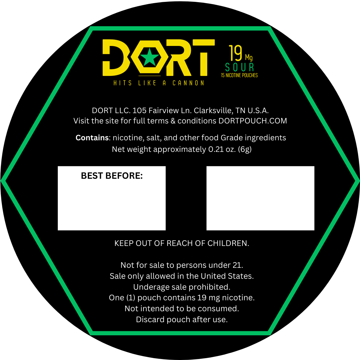 DORT 19mg Sour Nicotine Pouches
